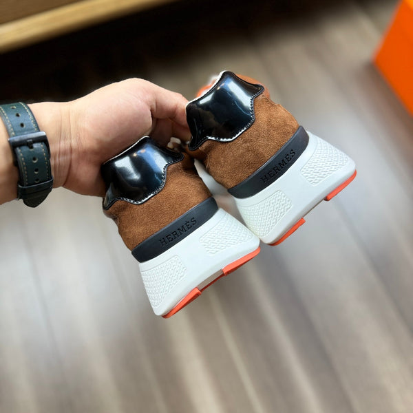 HM THICK - SOLE SNEAKER BROWN MESH FABRIC