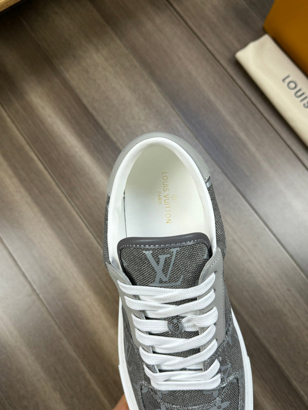 LV TRAINER SNEAKER IN ASH GREY MONOGRAM DENIM