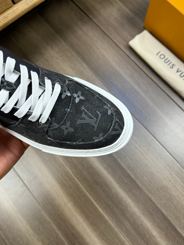 LV TRAINER SNEAKER IN CHARCOAL BLACK MONOGRAM DENIM