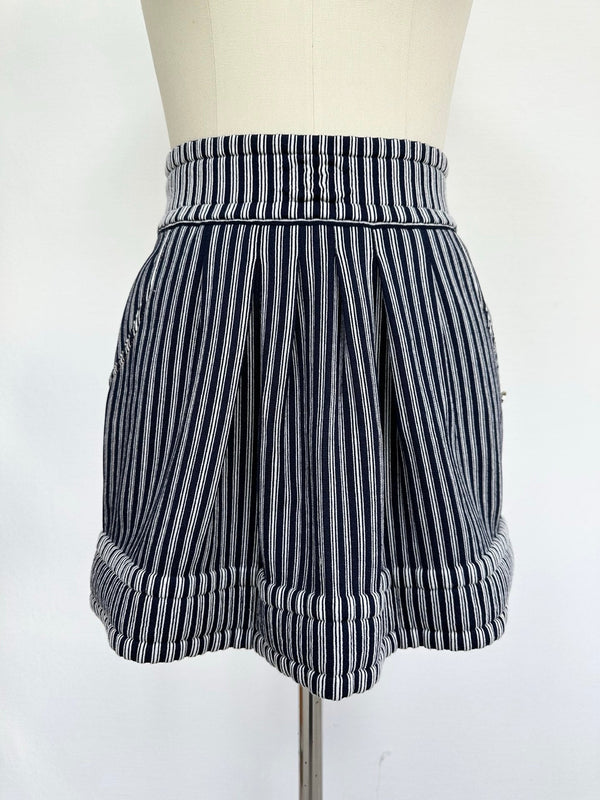 CC 25 Striped Skirt Blue Cotton