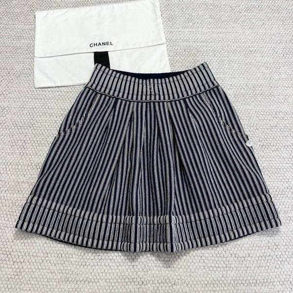 CC 25 Striped Skirt Blue Cotton