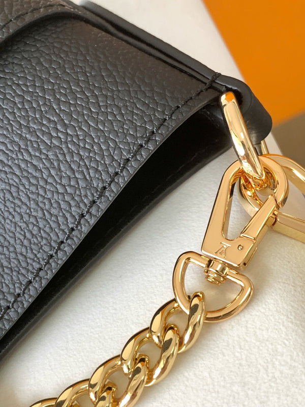 LV Lock and Walk Bag Black Gold Cowhide 241220