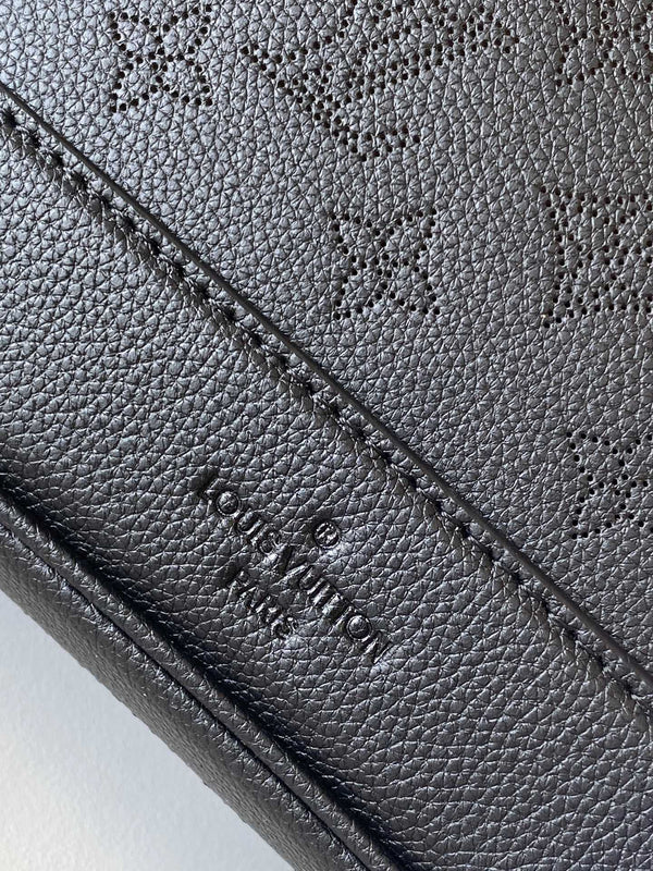 LV M12139 Borsa a mano Flore 28 cm in pelle di vacchetta traforata nera