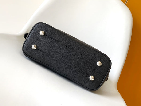 LV M12139 Borsa a mano Flore 28 cm in pelle di vacchetta traforata nera