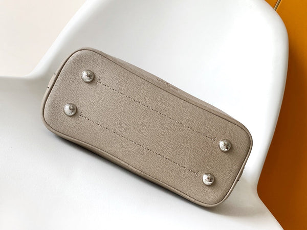 LV M12140 Borsa a mano Flore 28 cm Galet Grigio Monogram Pelle di vacchetta traforata