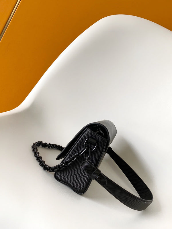 LV Twist West 23.5cm Bag All Black Leather 252678