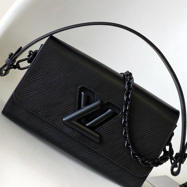 LV Twist West 23.5cm Bag All Black Leather 252678