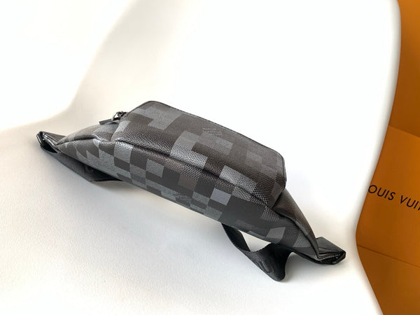 LV M14920 Rush Bumbag Black Damoflage Black Canvas & Cowhide