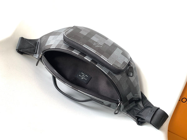 LV M14920 Rush Bumbag Black Damoflage Black Canvas & Cowhide