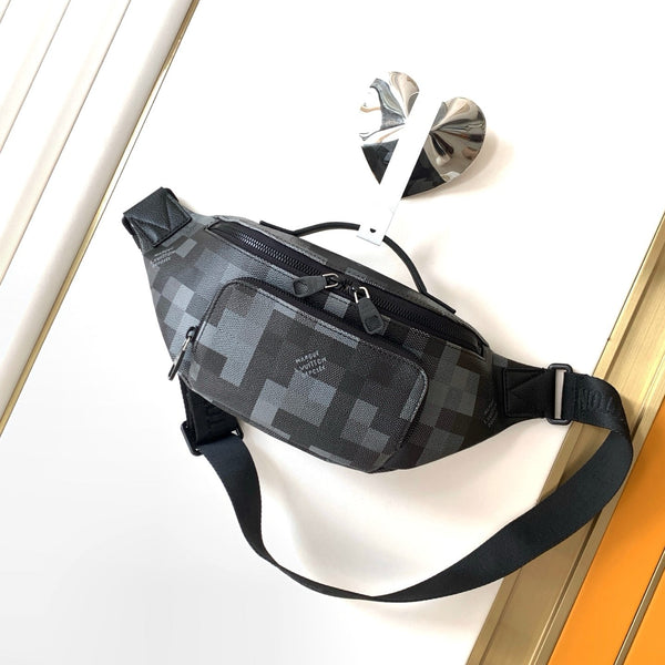 LV M14920 Rush Bumbag Black Damoflage Black Canvas & Cowhide