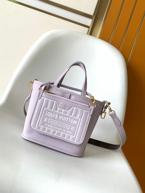 Neverfull 24 Bandoulière Inside Out BB Misty Lilac Calfskin