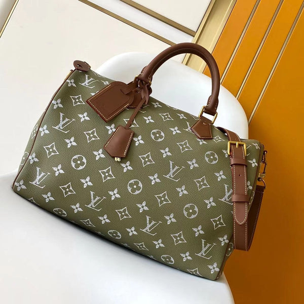 LV Speedy Bandoulière 40cm Green Sancha Monogram Calfskin GHW