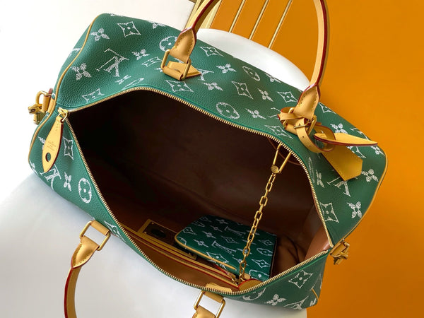 LV Speedy P9 Bandoulière 50 Green Cowhide GHW