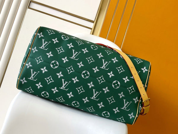 LV Speedy P9 Bandoulière 50 Green Cowhide GHW