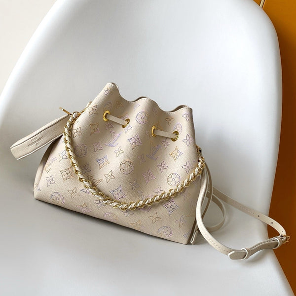 LV M15114 Bella Handbag 19cm Dream Cream Perforated Cowhide GHW