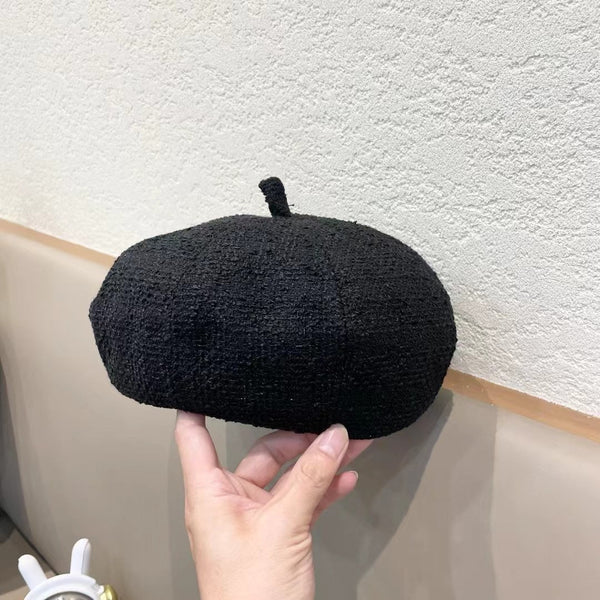 BERRET HAT IN BLACK TWEED 394272