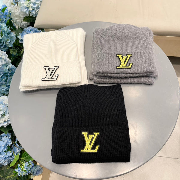 SET SCARF AND HAT IN LIGHT GRAY WOOL 406532