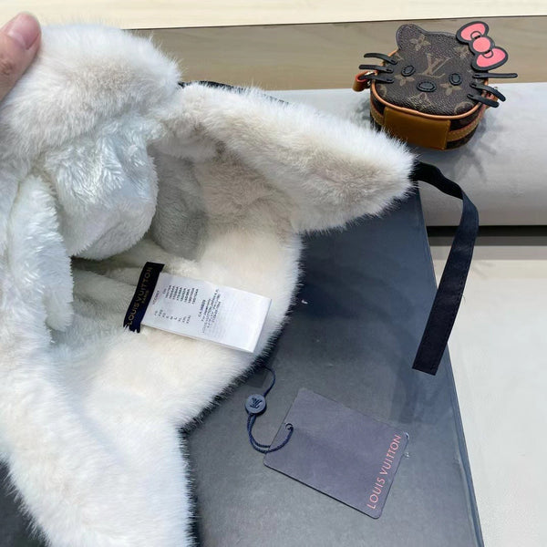 TRAPPER HAT IN BLACK COTTON 411231