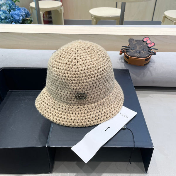 CAPPELLO A SECCHIELLO IN MAGLIA DI LANA MARRONE TORTILLA 413397 