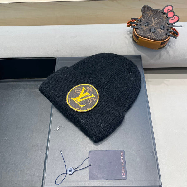 BERRETTO IN MAGLIA DI LANA NERA E PELLICCIA DI CONIGLIO 417754 