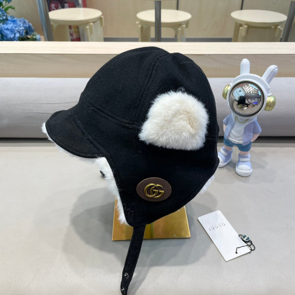 CAPPELLO DA TRAPPER IN CAMOSCIO NERO E PILE 417777