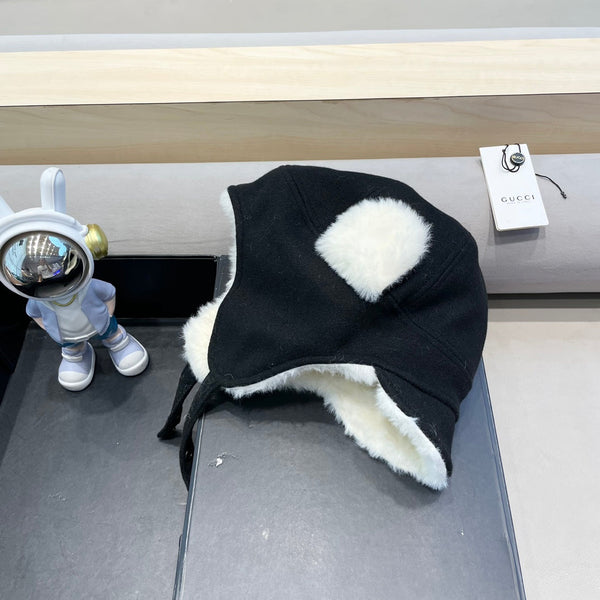 CAPPELLO DA TRAPPER IN CAMOSCIO NERO E PILE 417777