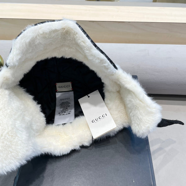 CAPPELLO DA TRAPPER IN CAMOSCIO NERO E PILE 417777