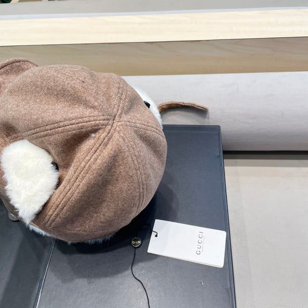 CAPPELLO DA TRAPPER IN PELLE SCAMOSCIATA E PILE MARRONE MEDIO 417778 