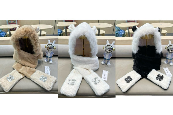 CAPPELLO PASSAMONTAGNA IN PILE NERO MISTO BIANCO 422216 