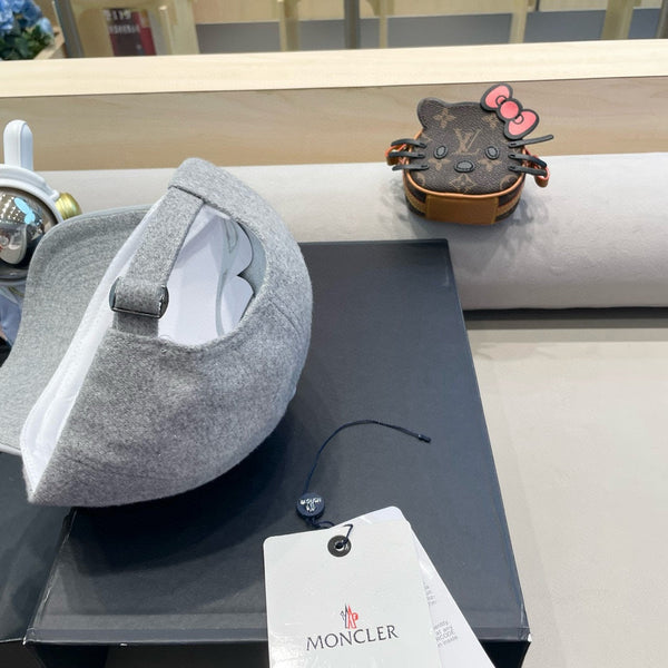 BERRETTO DA BASEBALL IN LANA-TWEED E PELLE GRIGIO CHIARO 428236 