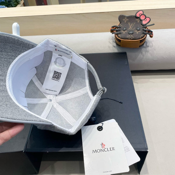 BERRETTO DA BASEBALL IN LANA-TWEED E PELLE GRIGIO CHIARO 428236 