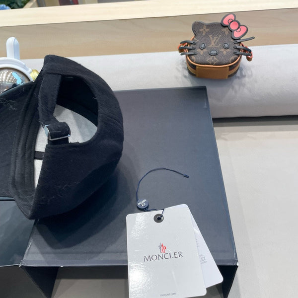 WOOL-TWEED AND LEATHER BASEBALL CAP BLACK 428237