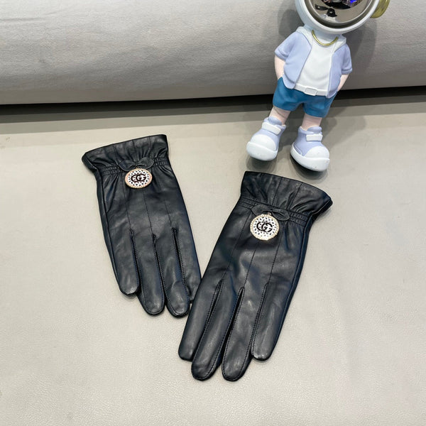 GUANTI CLASSICI TOUCHSCREEN IN PELLE DI MONTONE NERA 427387