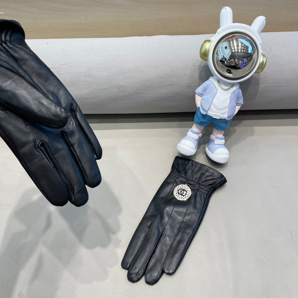 GUANTI CLASSICI TOUCHSCREEN IN PELLE DI MONTONE NERA 427387