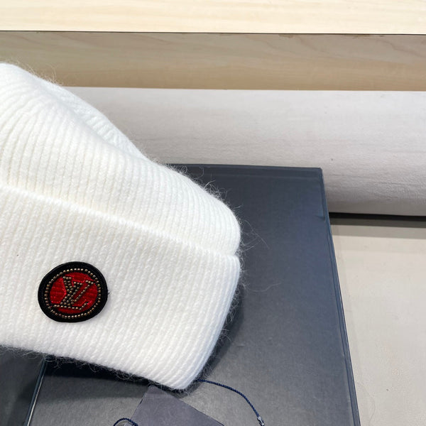 BERRETTO IN LANA BIANCA E PELLICCIA DI CONIGLIO 433475 