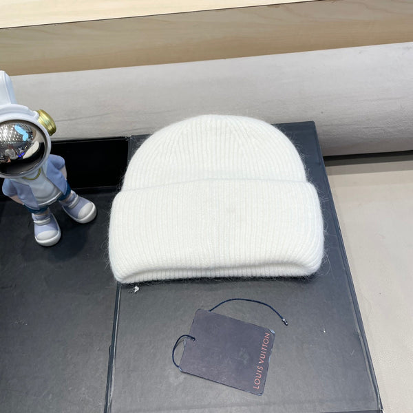 BERRETTO IN LANA BIANCA E PELLICCIA DI CONIGLIO 433475 