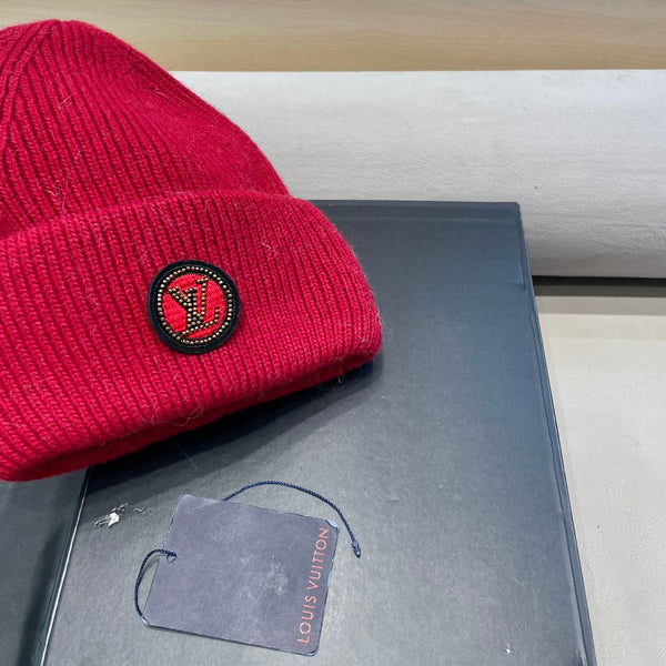 BEANIE HAT IN RED WOOL AND RABBIT FUR 433476