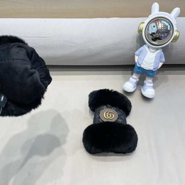 GUANTI MEZZE DITA IN PELLICCIA DI LAPIN NERO E PELLE DI AGNELLO 432564