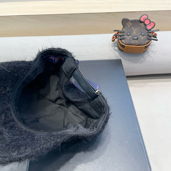 BASEBALL CAP IN BLACK RABBIT FUR 434936