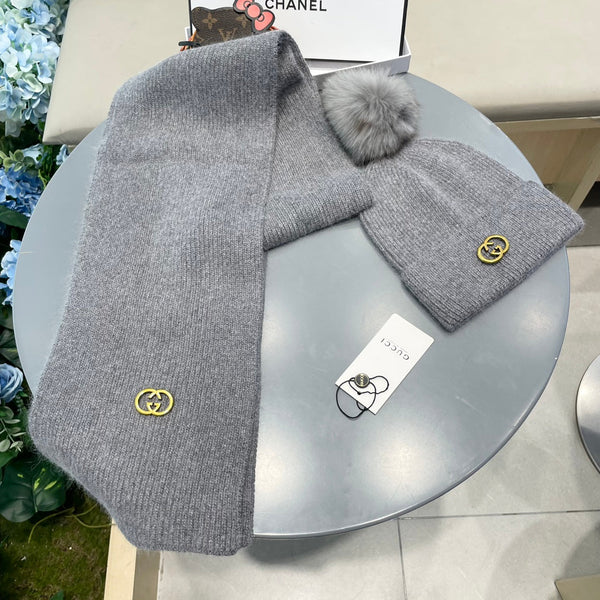 SET SCIARPA E CAPPELLO IN CASHMERE GRIGIO TORTORA 436241 