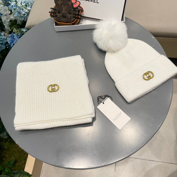 SET SCIARPA E CAPPELLO IN CASHMERE BIANCO 436220 