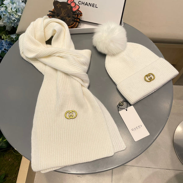 SET SCIARPA E CAPPELLO IN CASHMERE BIANCO 436220 
