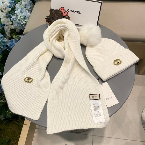 SET SCIARPA E CAPPELLO IN CASHMERE BIANCO 436220 