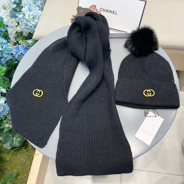 SET SCIARPA E CAPPELLO IN CASHMERE NERO 436221