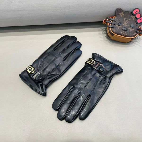 GUANTI TOUCHSCREEN IN PELLE DI AGNELLO NERA 454568