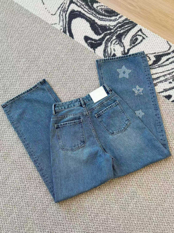 Jeans con lettere a diamante CD 25 in cotone blu