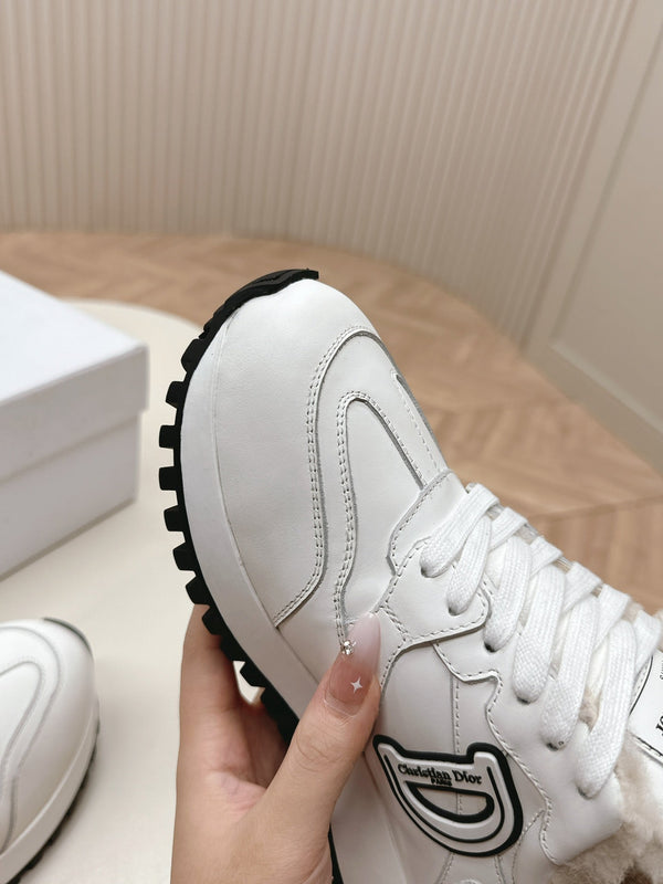 C'est Dior Sneaker Fleece Lining White Lambskin