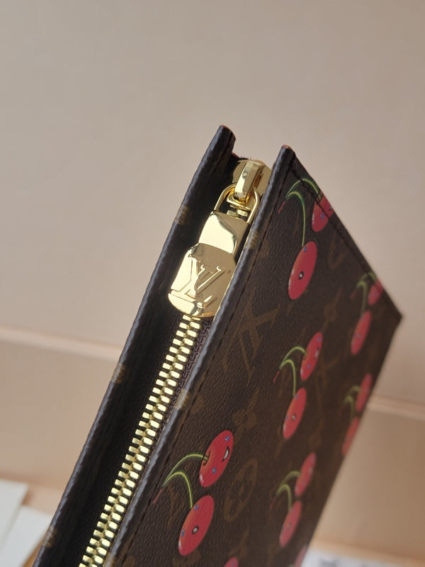 LV x TM M14372 Toiletry Pouch Brown Monogram Canvas With Cherry Motif