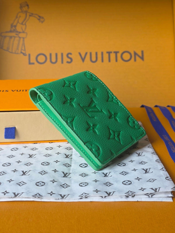 LV M25998 Multiple Wallet Bamboo Green Taurillon Monogram leather