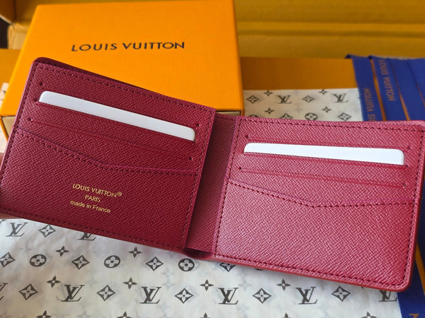 LV M25795 Multiple Wallet Red Black Cowhide